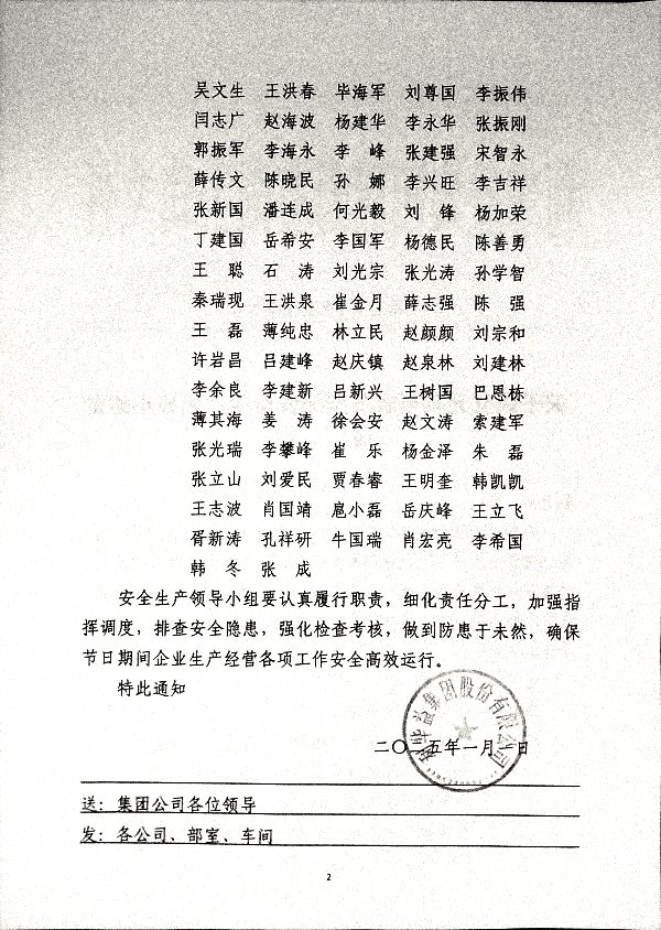 关于成立元旦至春节期间安全生产领导小组的通知